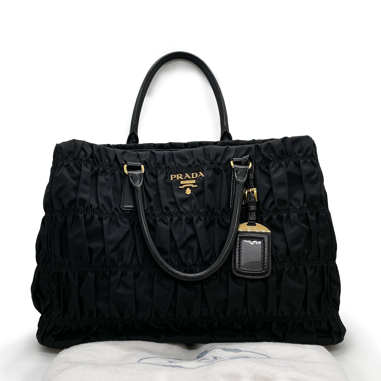 PRADA TESSUTO NYLON RUCHED TOTE