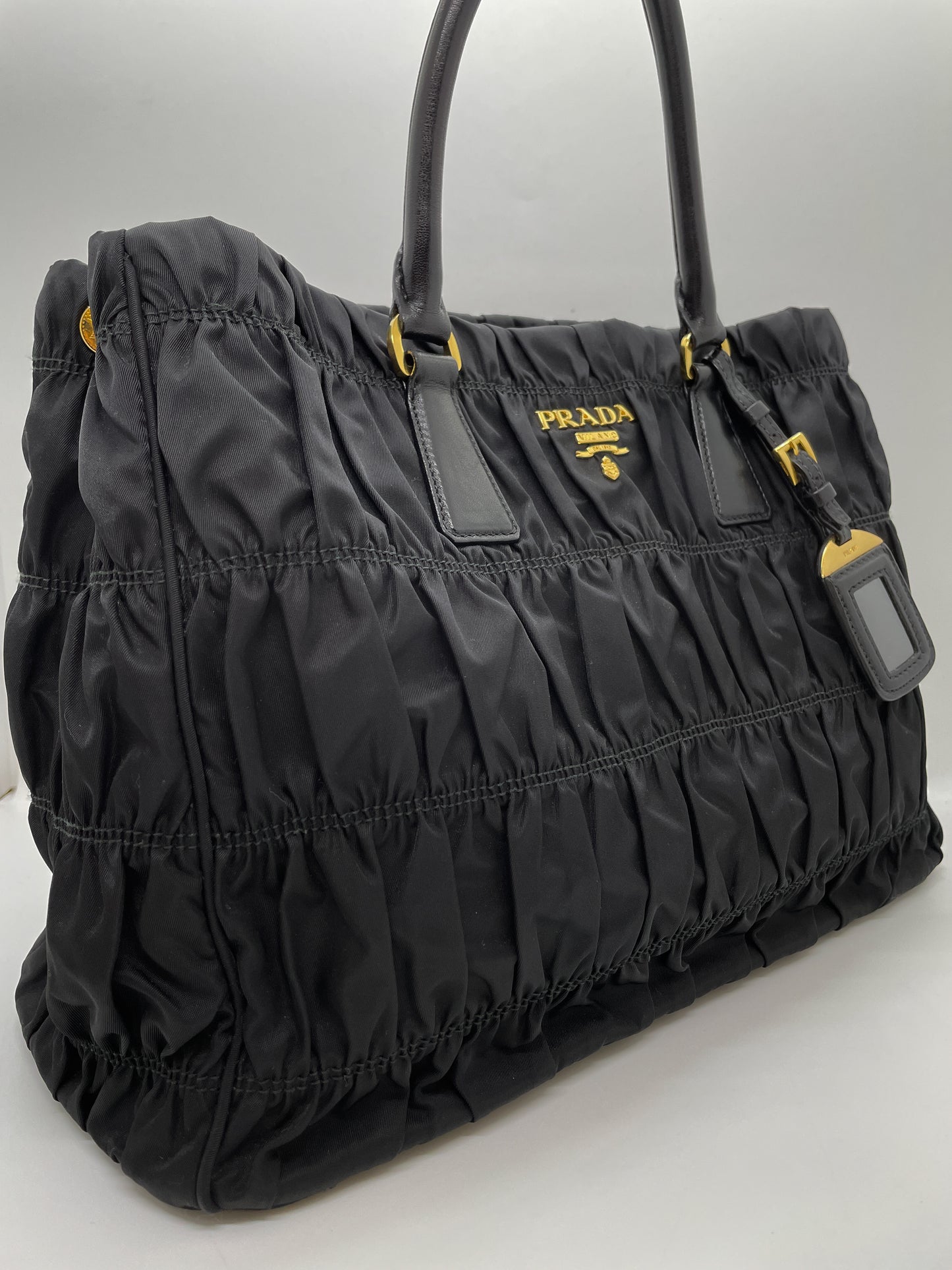 PRADA TESSUTO NYLON RUCHED TOTE