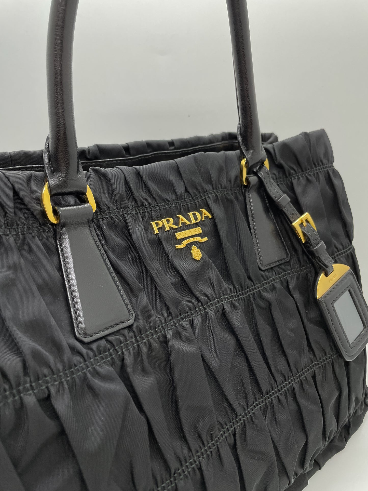 PRADA TESSUTO NYLON RUCHED TOTE