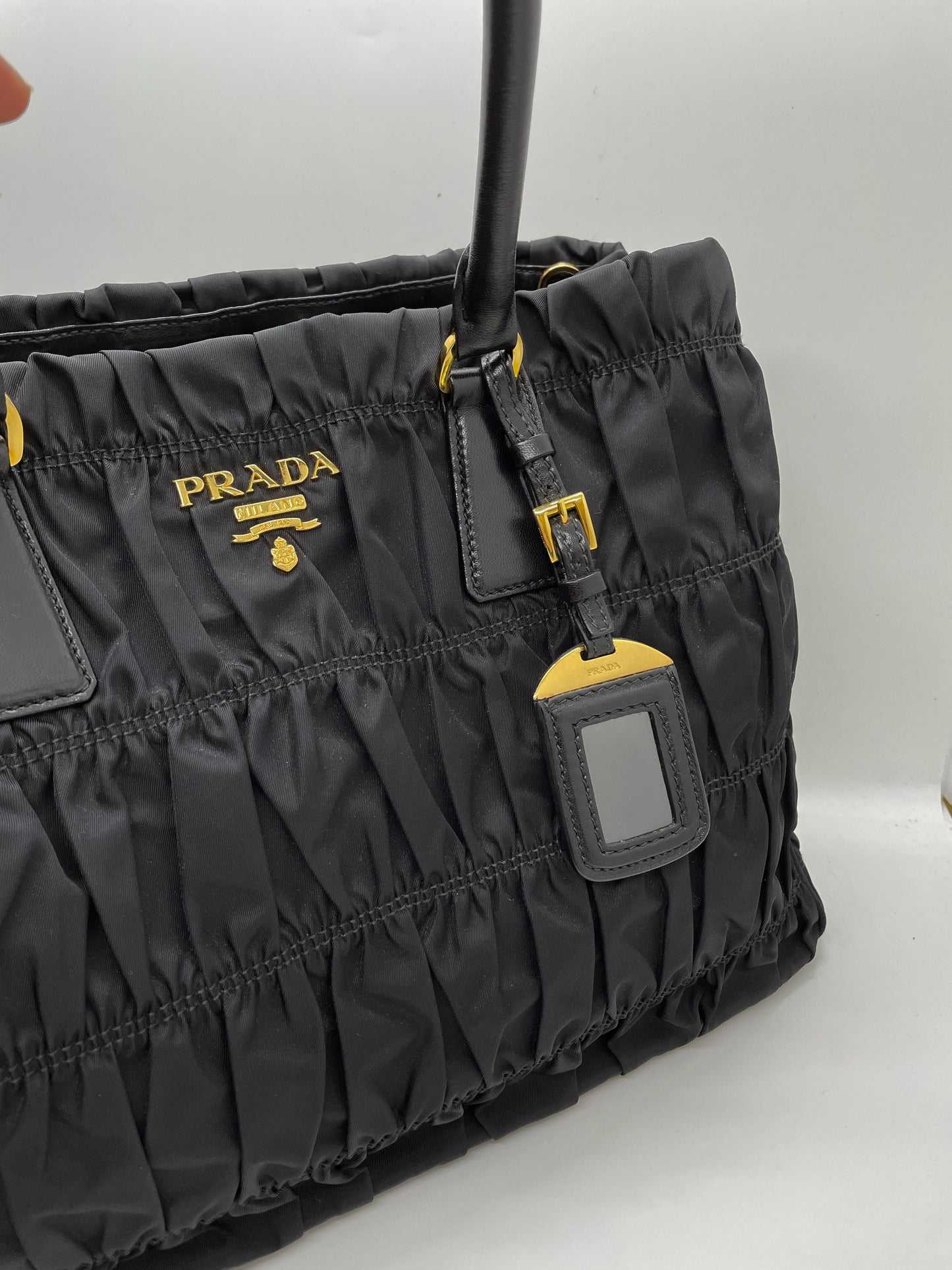 PRADA TESSUTO NYLON RUCHED TOTE