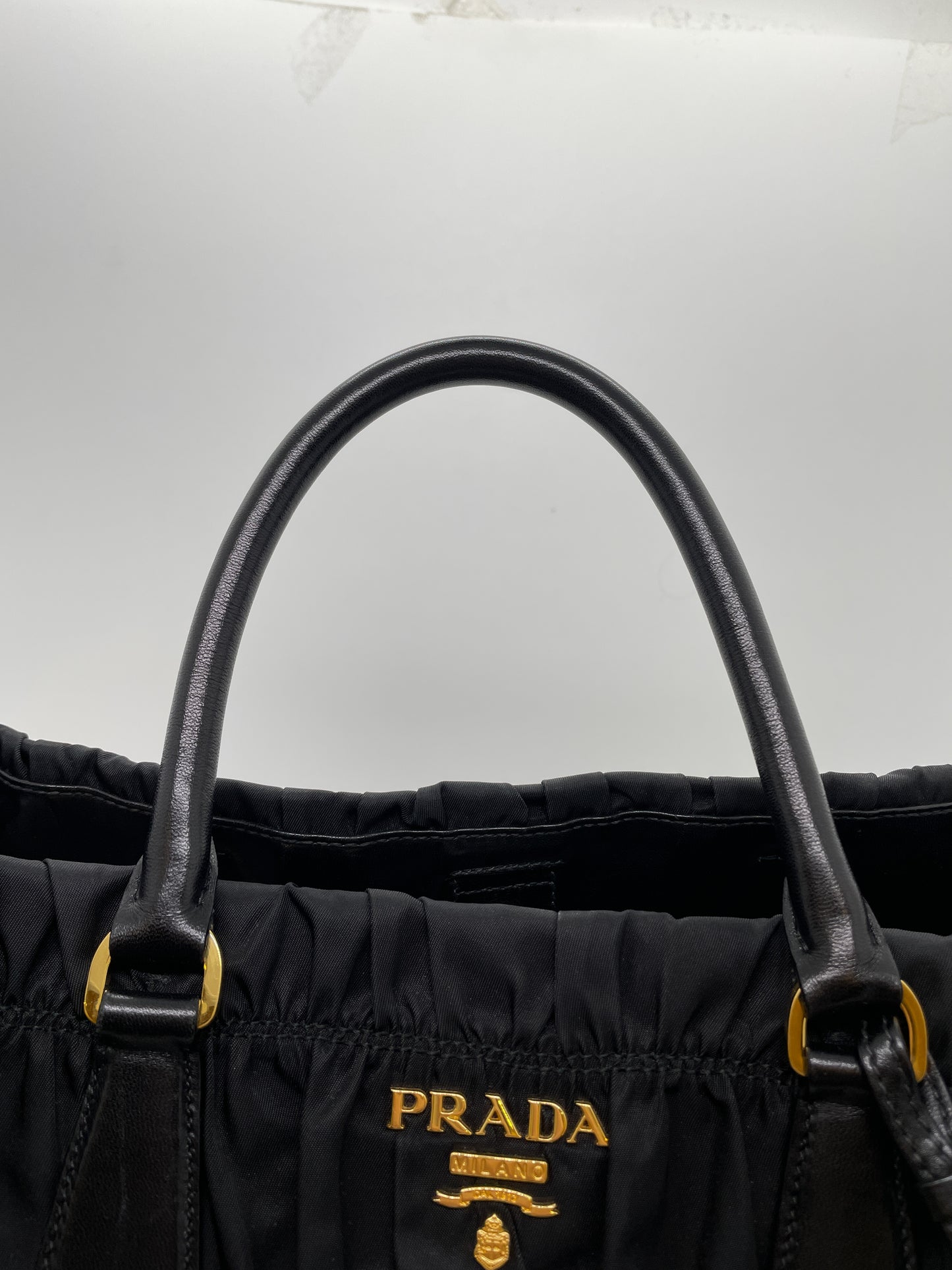 PRADA TESSUTO NYLON RUCHED TOTE