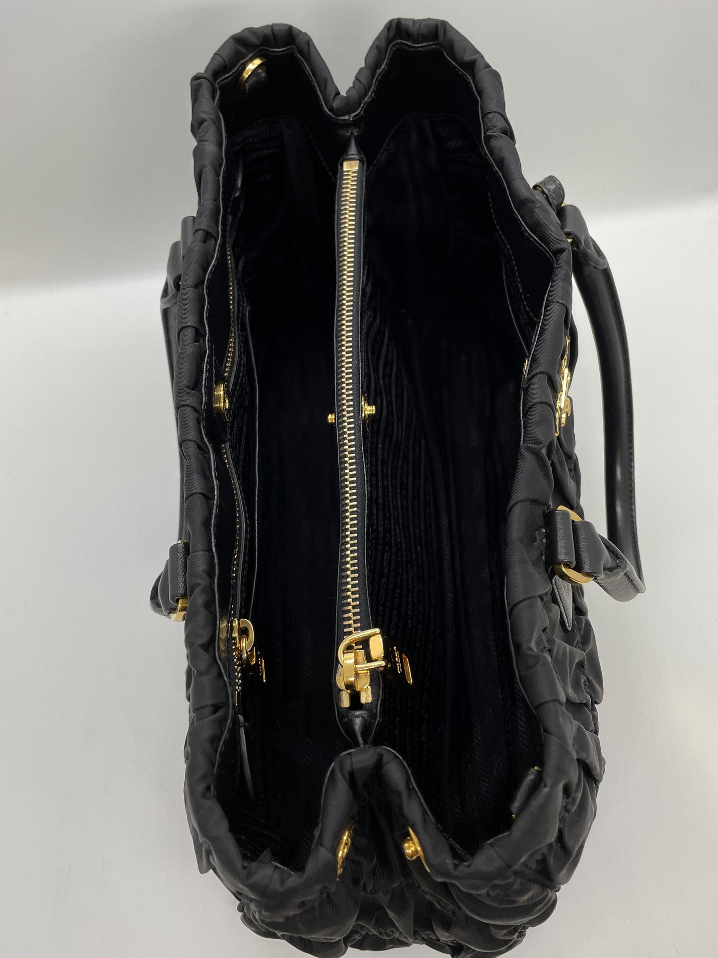 PRADA TESSUTO NYLON RUCHED TOTE