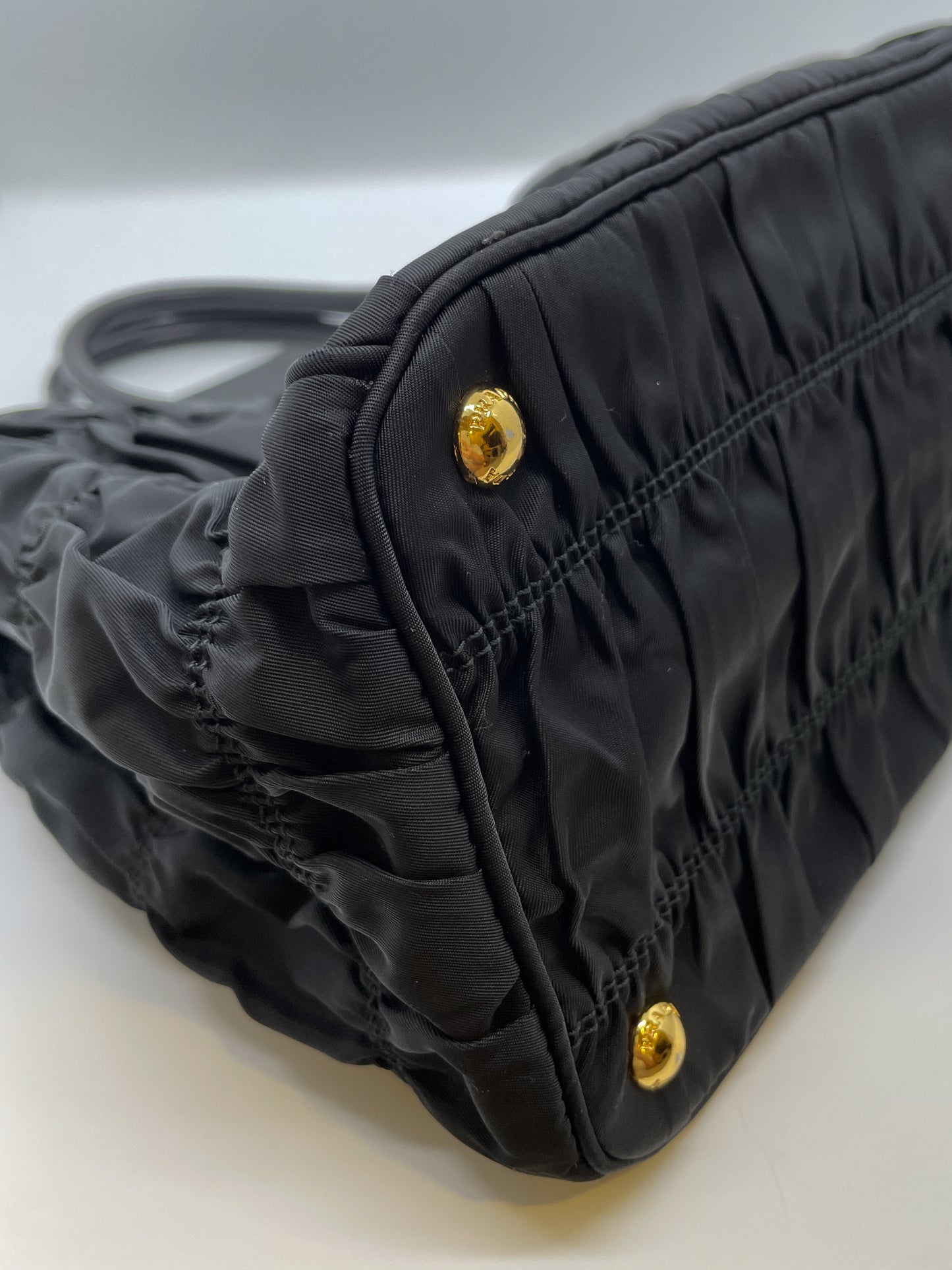 PRADA TESSUTO NYLON RUCHED TOTE