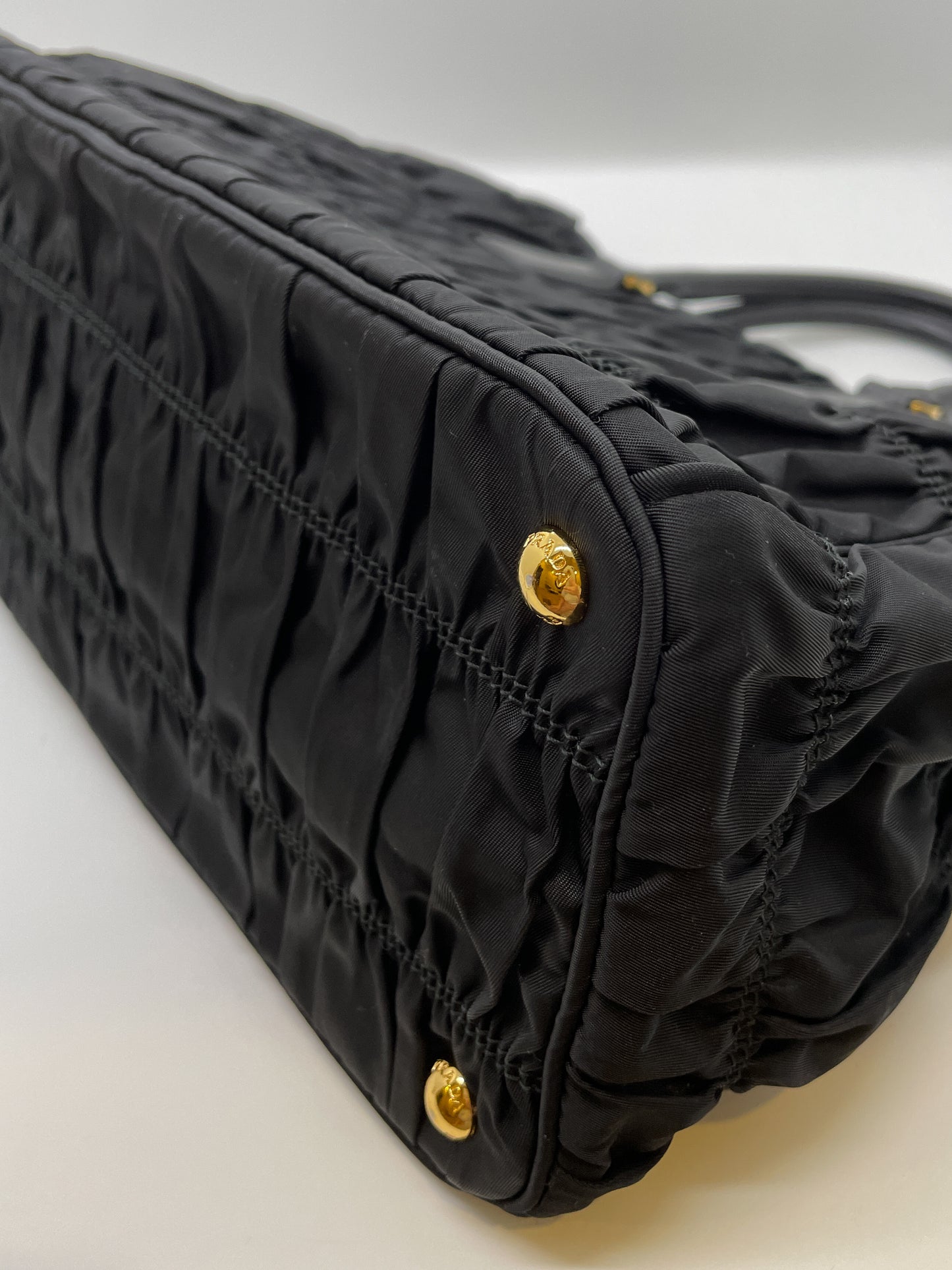 PRADA TESSUTO NYLON RUCHED TOTE