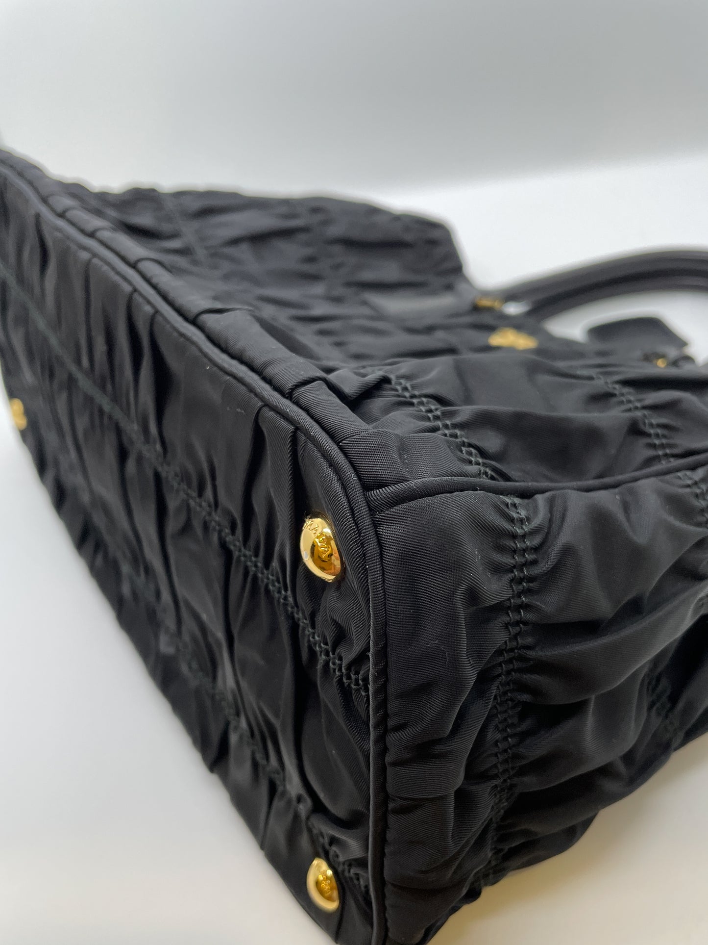 PRADA TESSUTO NYLON RUCHED TOTE