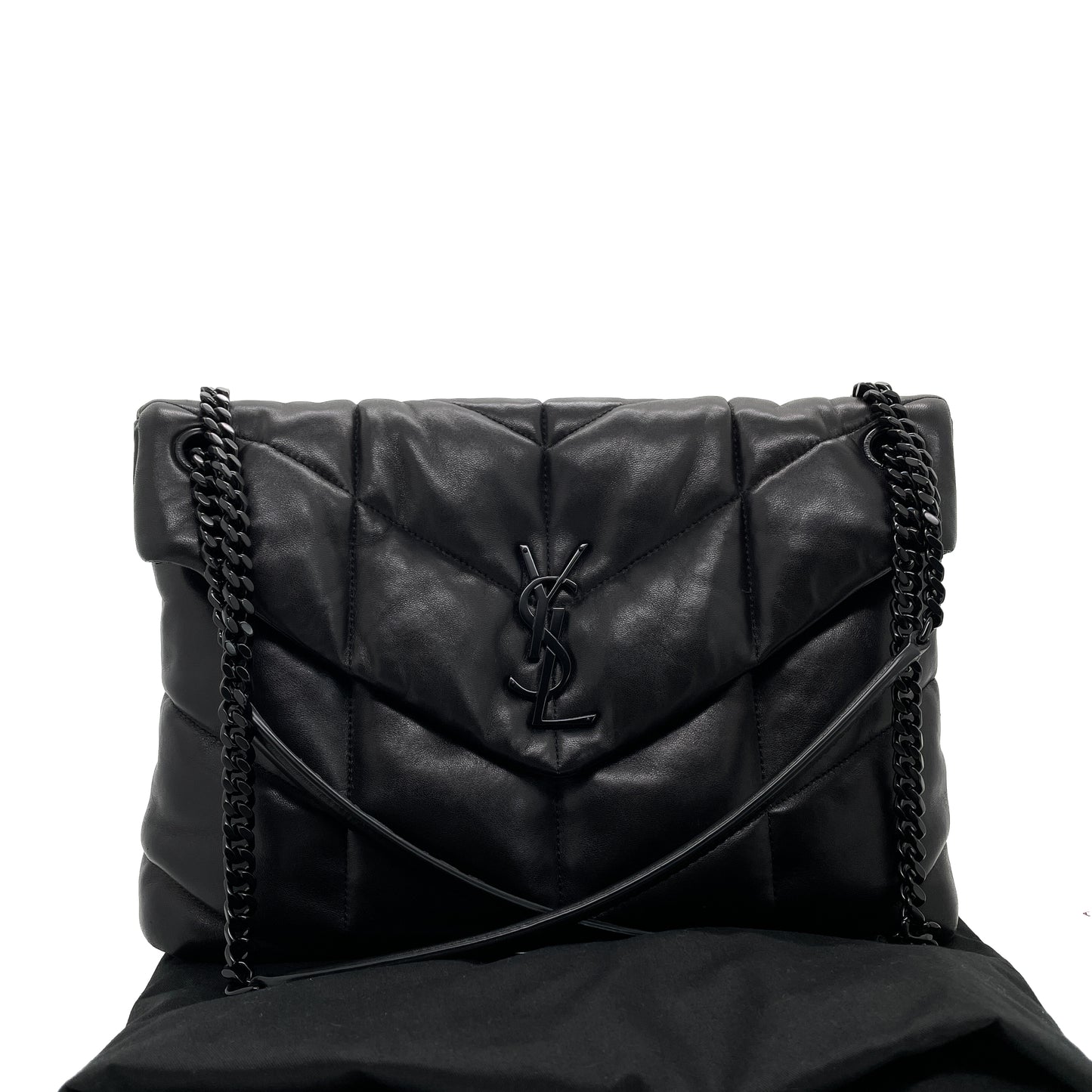 SAINT LAURENT MEDIUM PUFFER IN QUILTED LAMBSKIN LEATHER