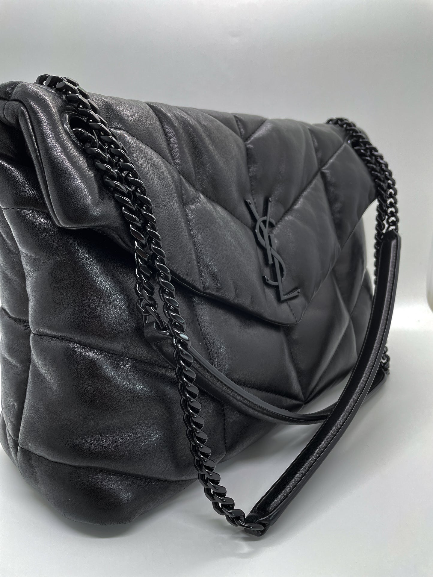 SAINT LAURENT MEDIUM PUFFER IN QUILTED LAMBSKIN LEATHER