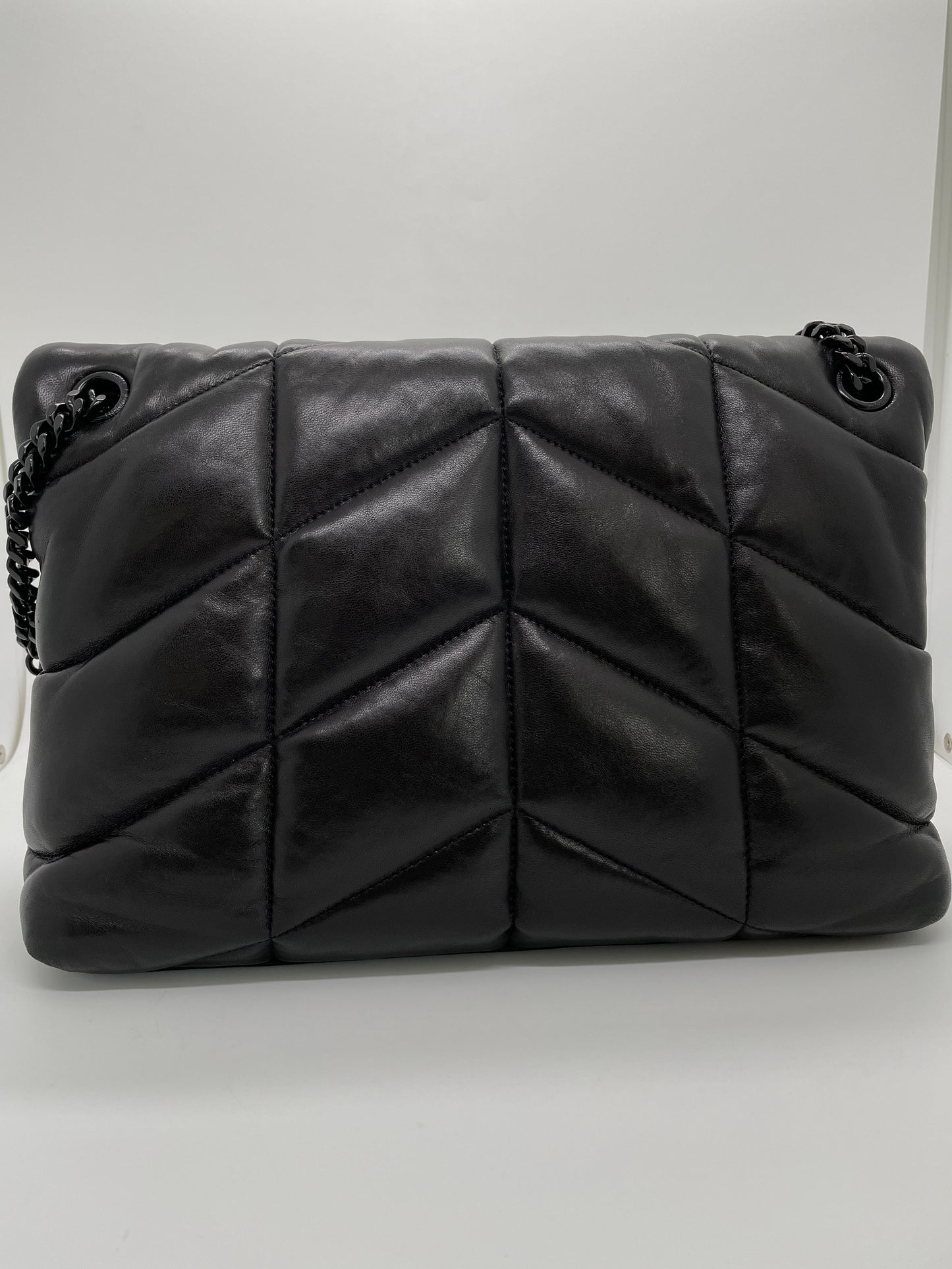SAINT LAURENT MEDIUM PUFFER IN QUILTED LAMBSKIN LEATHER