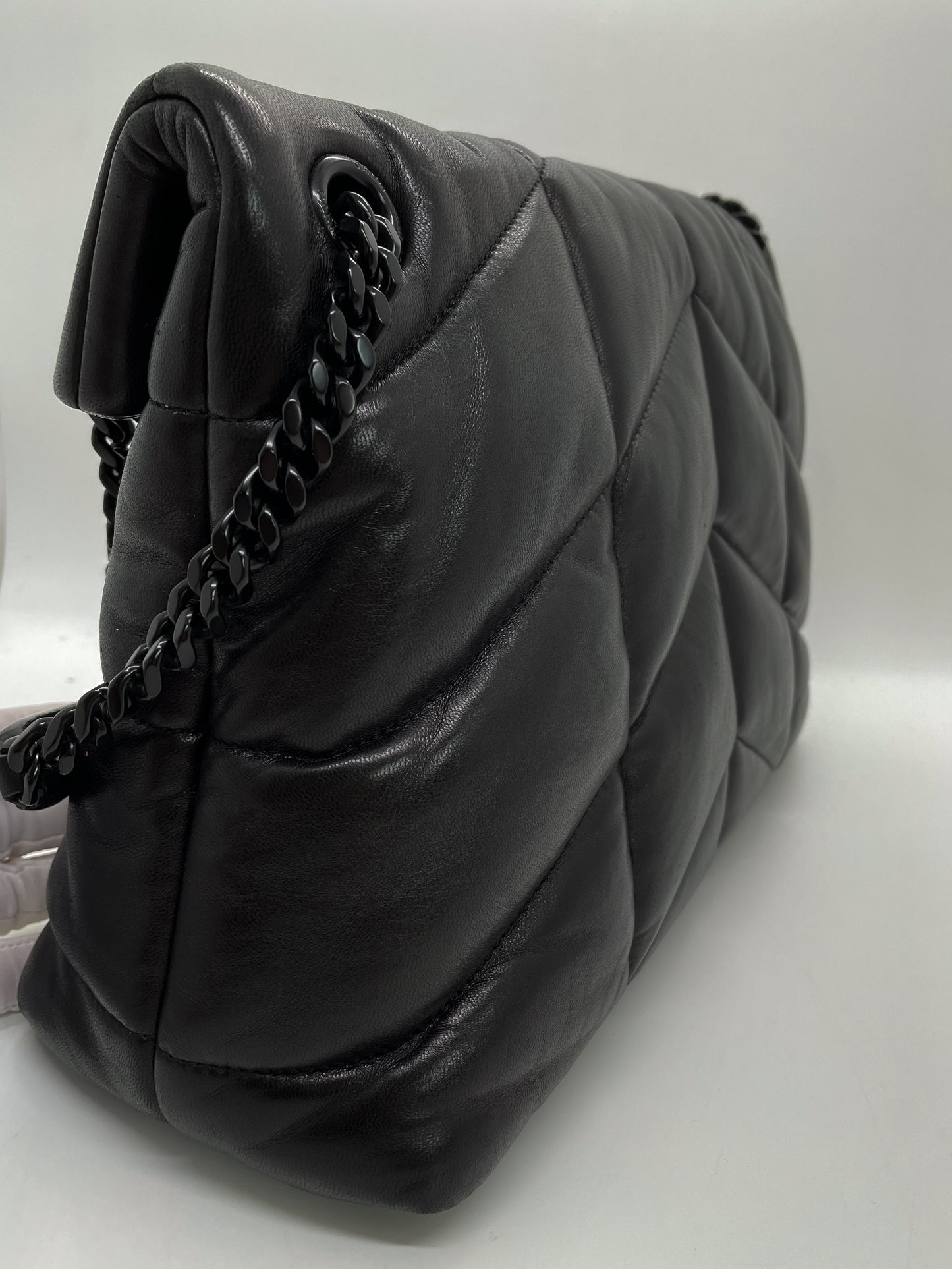 SAINT LAURENT MEDIUM PUFFER IN QUILTED LAMBSKIN LEATHER