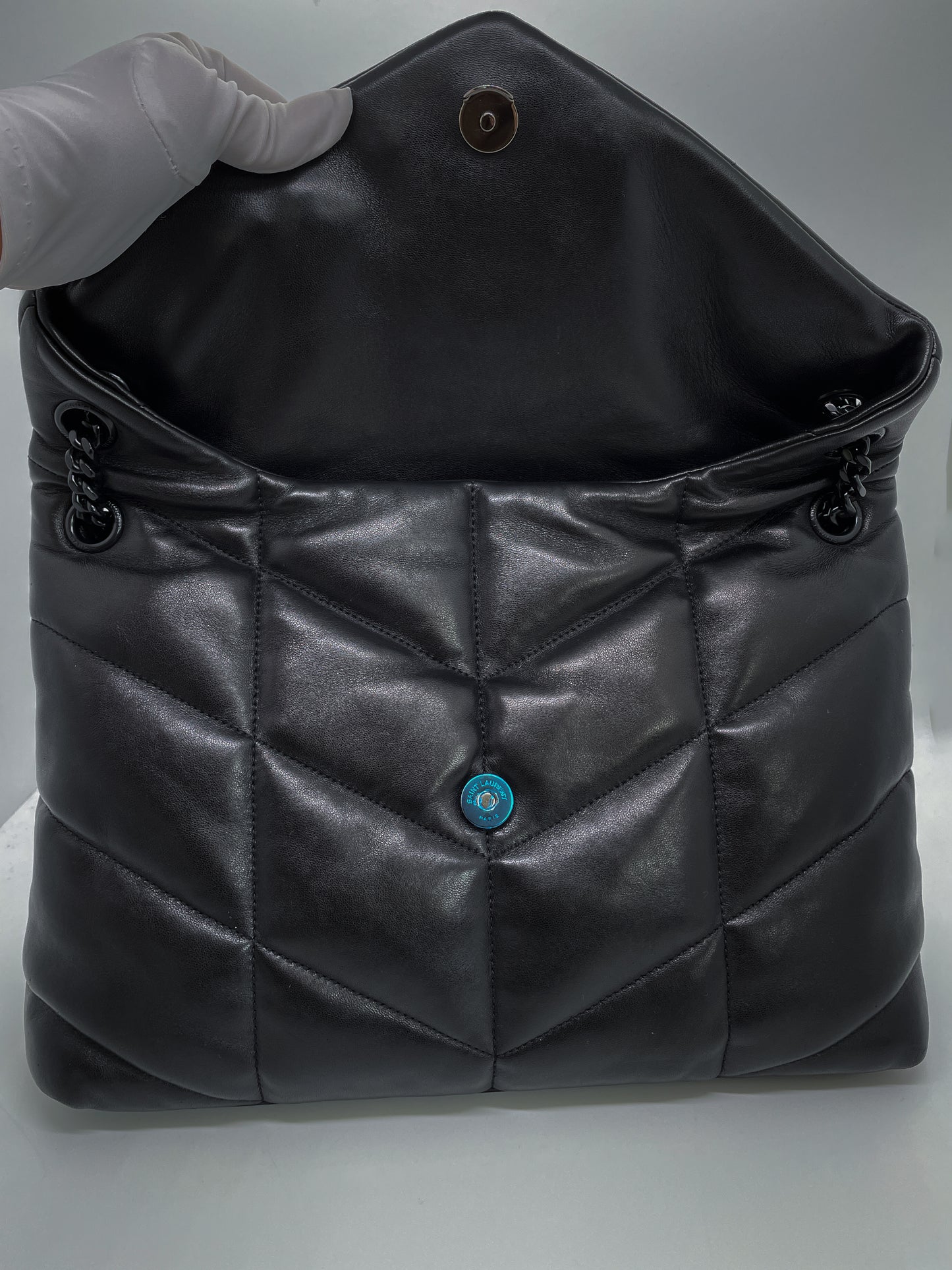 SAINT LAURENT MEDIUM PUFFER IN QUILTED LAMBSKIN LEATHER
