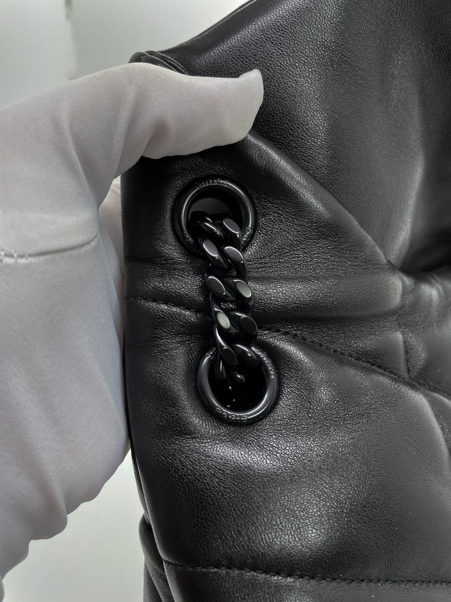 SAINT LAURENT MEDIUM PUFFER IN QUILTED LAMBSKIN LEATHER