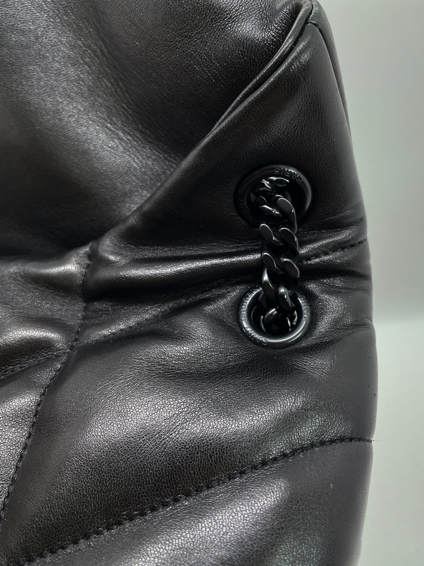 SAINT LAURENT MEDIUM PUFFER IN QUILTED LAMBSKIN LEATHER