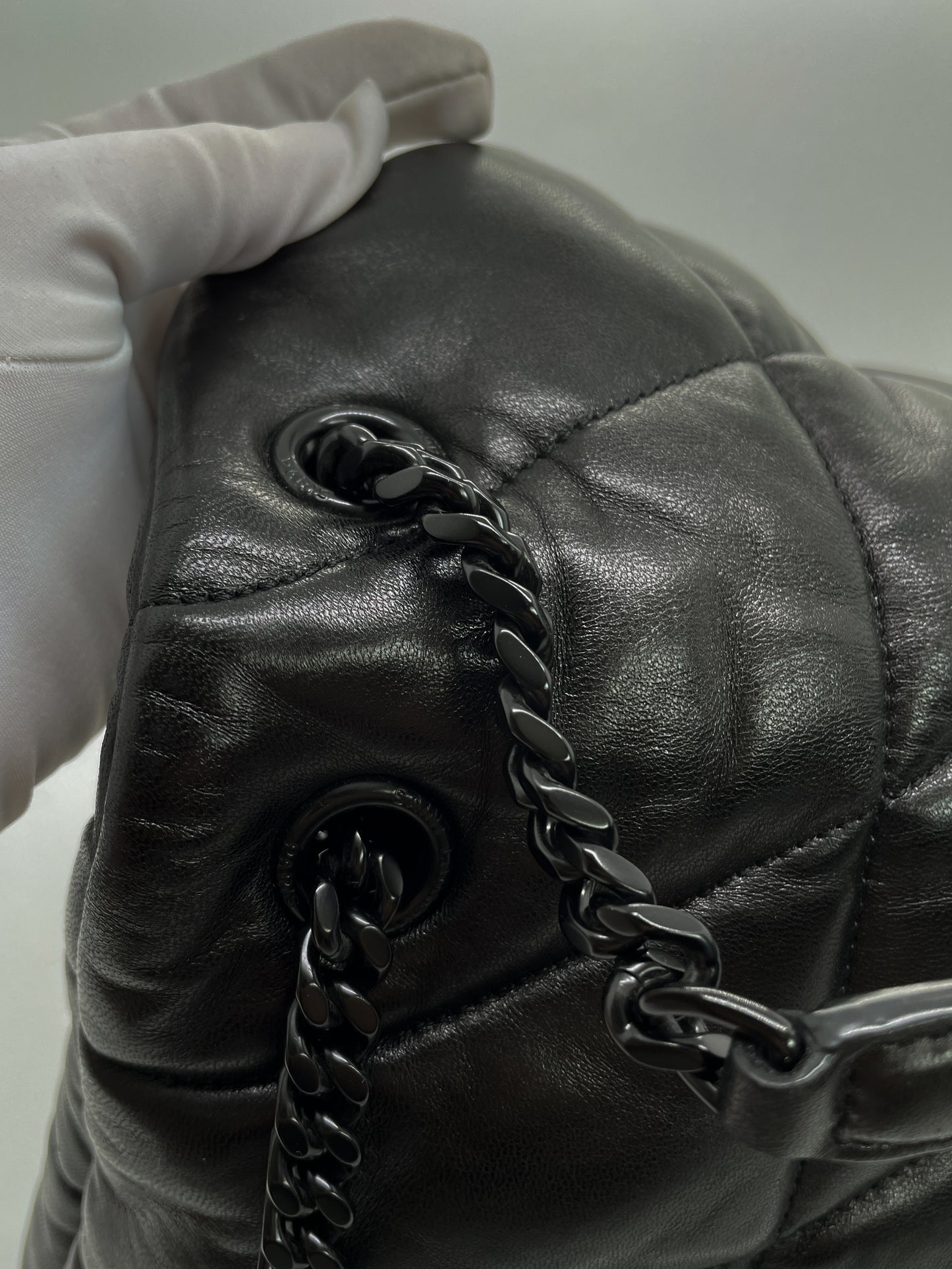 SAINT LAURENT MEDIUM PUFFER IN QUILTED LAMBSKIN LEATHER
