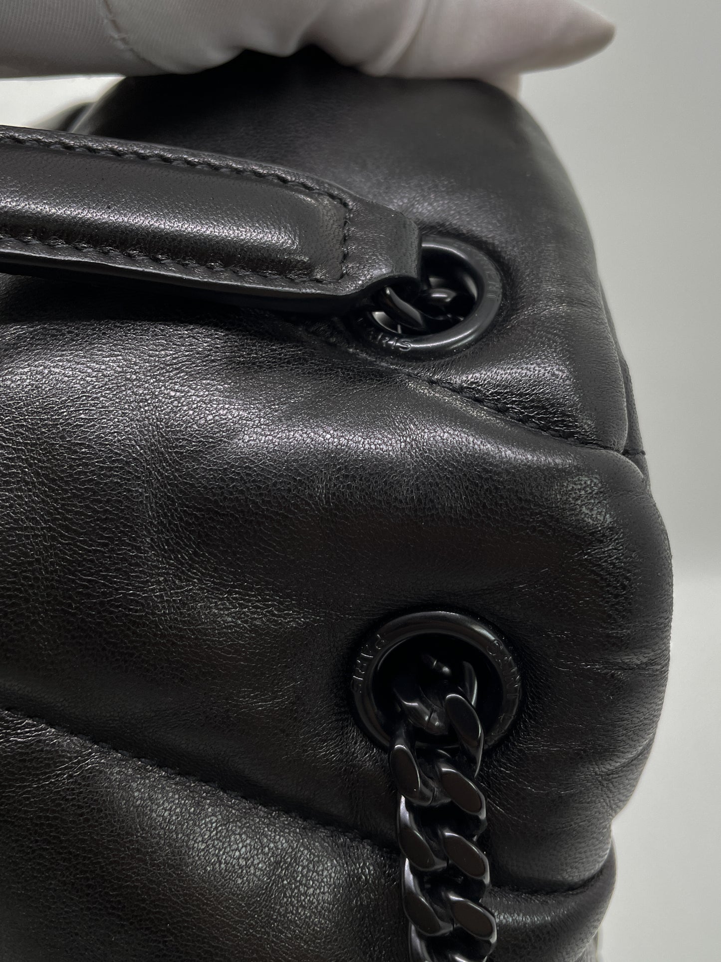 SAINT LAURENT MEDIUM PUFFER IN QUILTED LAMBSKIN LEATHER