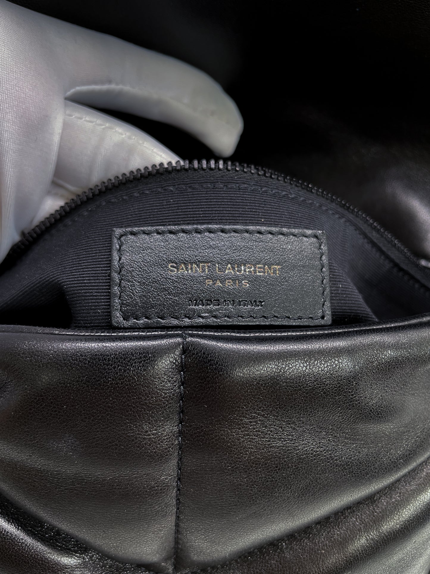 SAINT LAURENT MEDIUM PUFFER IN QUILTED LAMBSKIN LEATHER