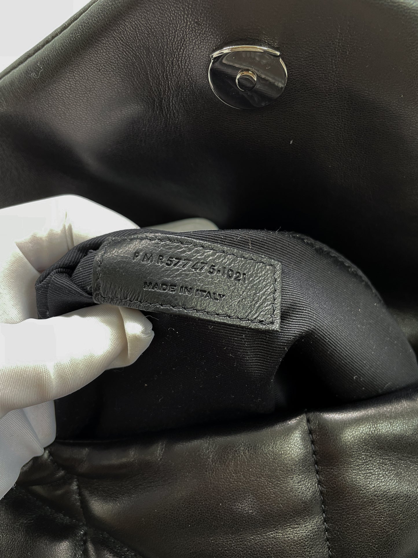 SAINT LAURENT MEDIUM PUFFER IN QUILTED LAMBSKIN LEATHER