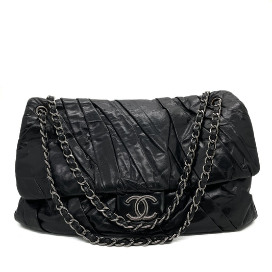 CHANEL XL FLAP IN GLAZED CALFSKIN