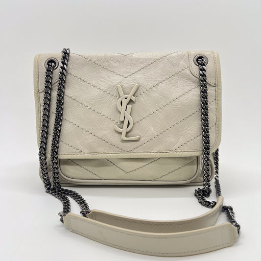 SAINT LAURENT BABY NIKKI LEATHER SHOULDER BAG