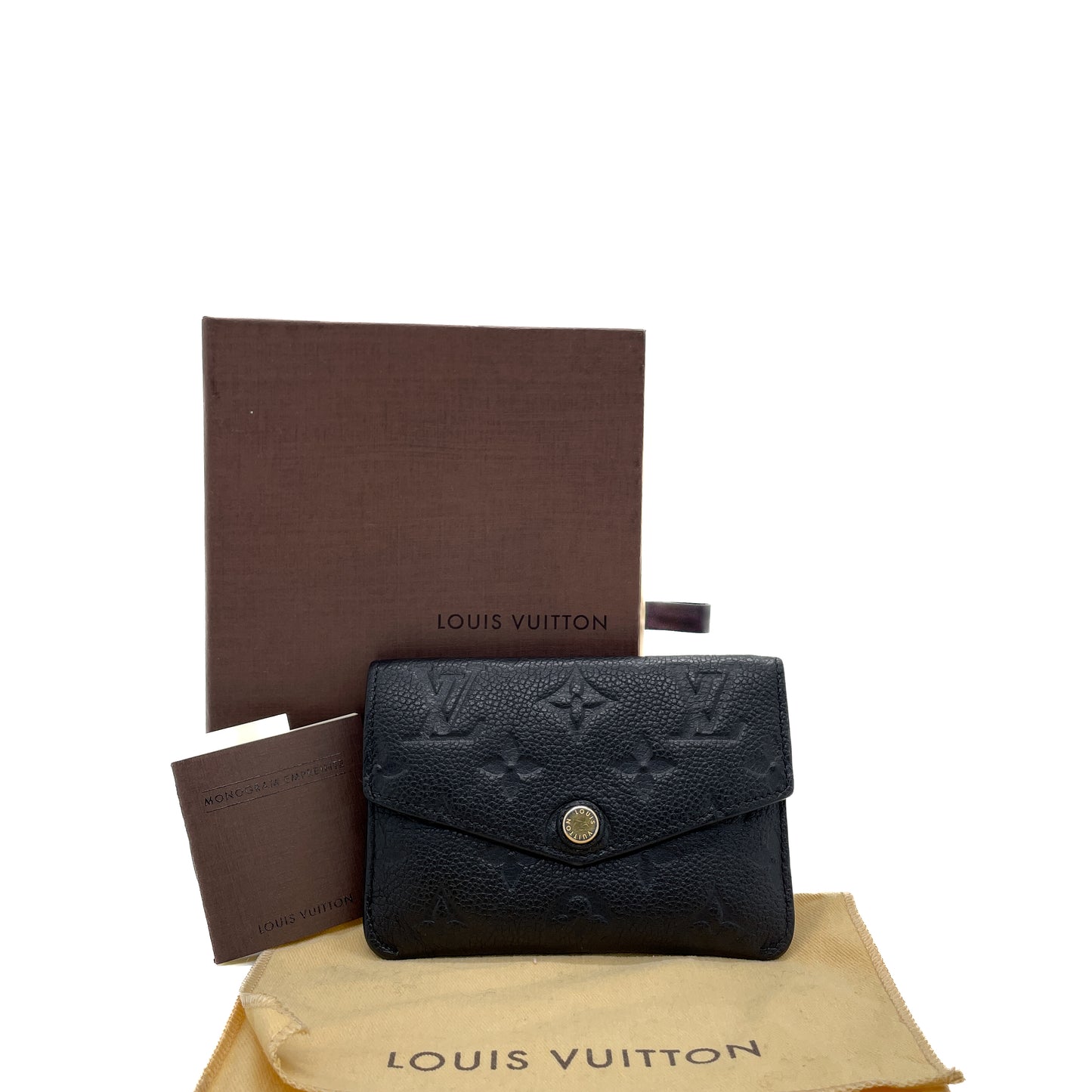 Louis Vuitton Black Leather Empreinte Monogram Key Pouch (w/ Dust Bag)