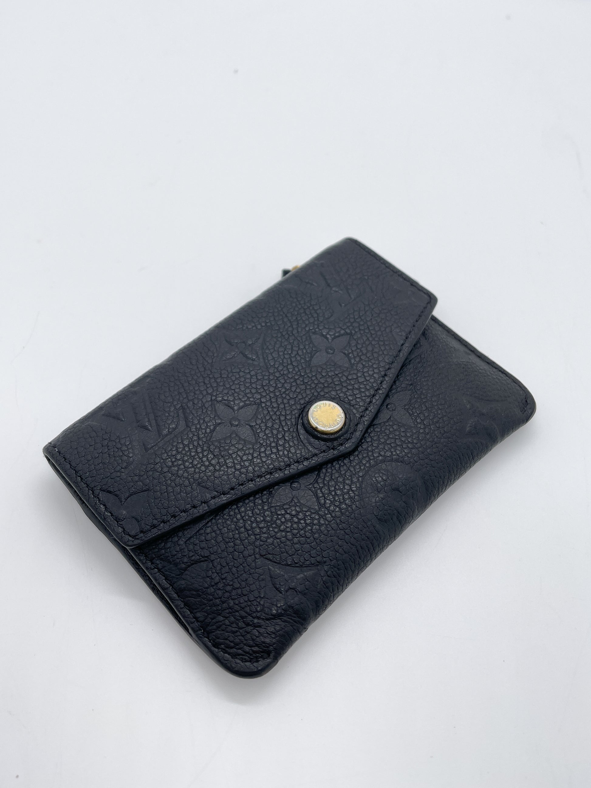 coin card holder leather small bag Louis Vuitton Black in Leather