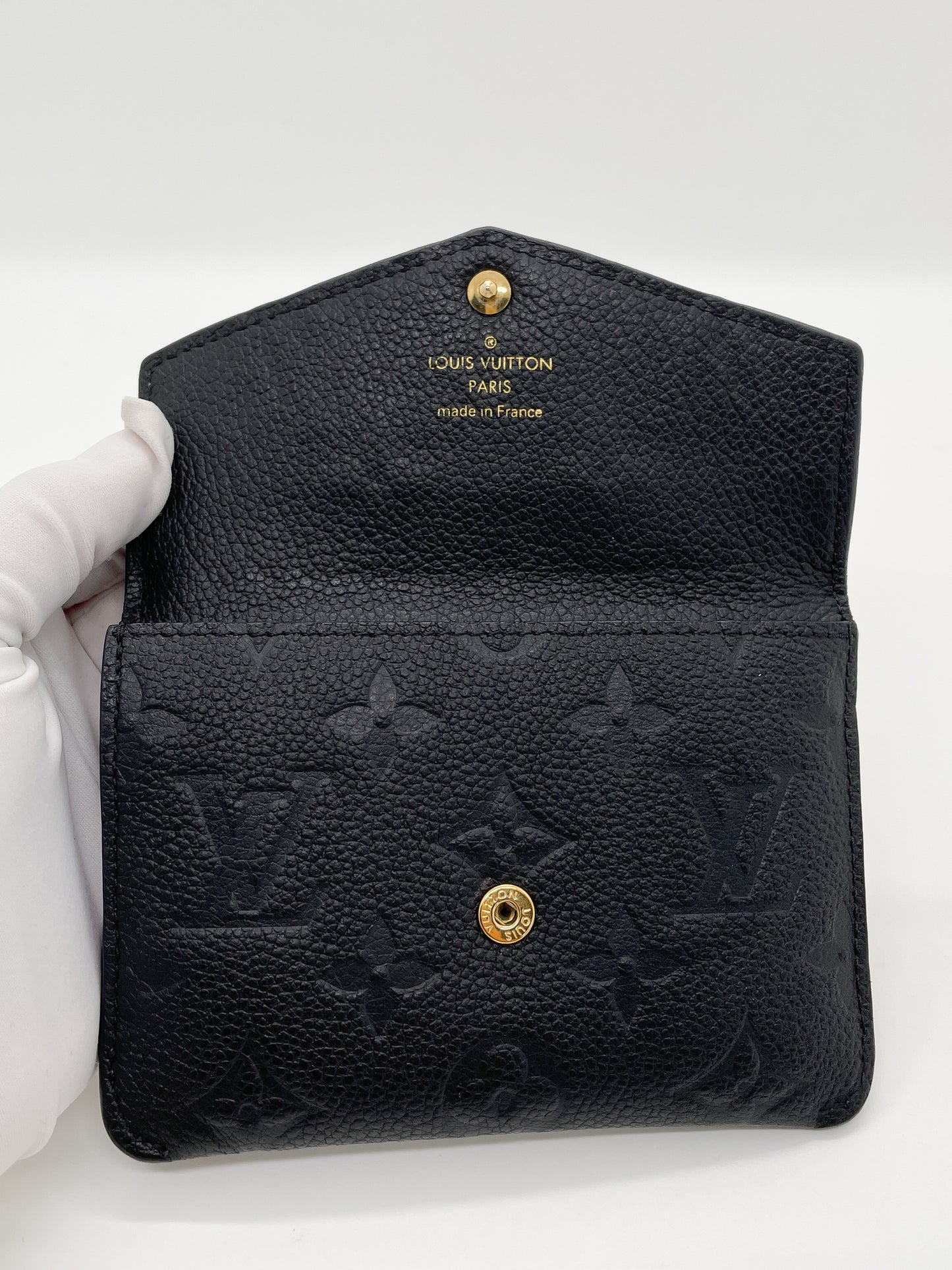 LOUIS VUITTON BLACK MONOGRAM EMPREINTE KEY POUCH / CARD HOLDER