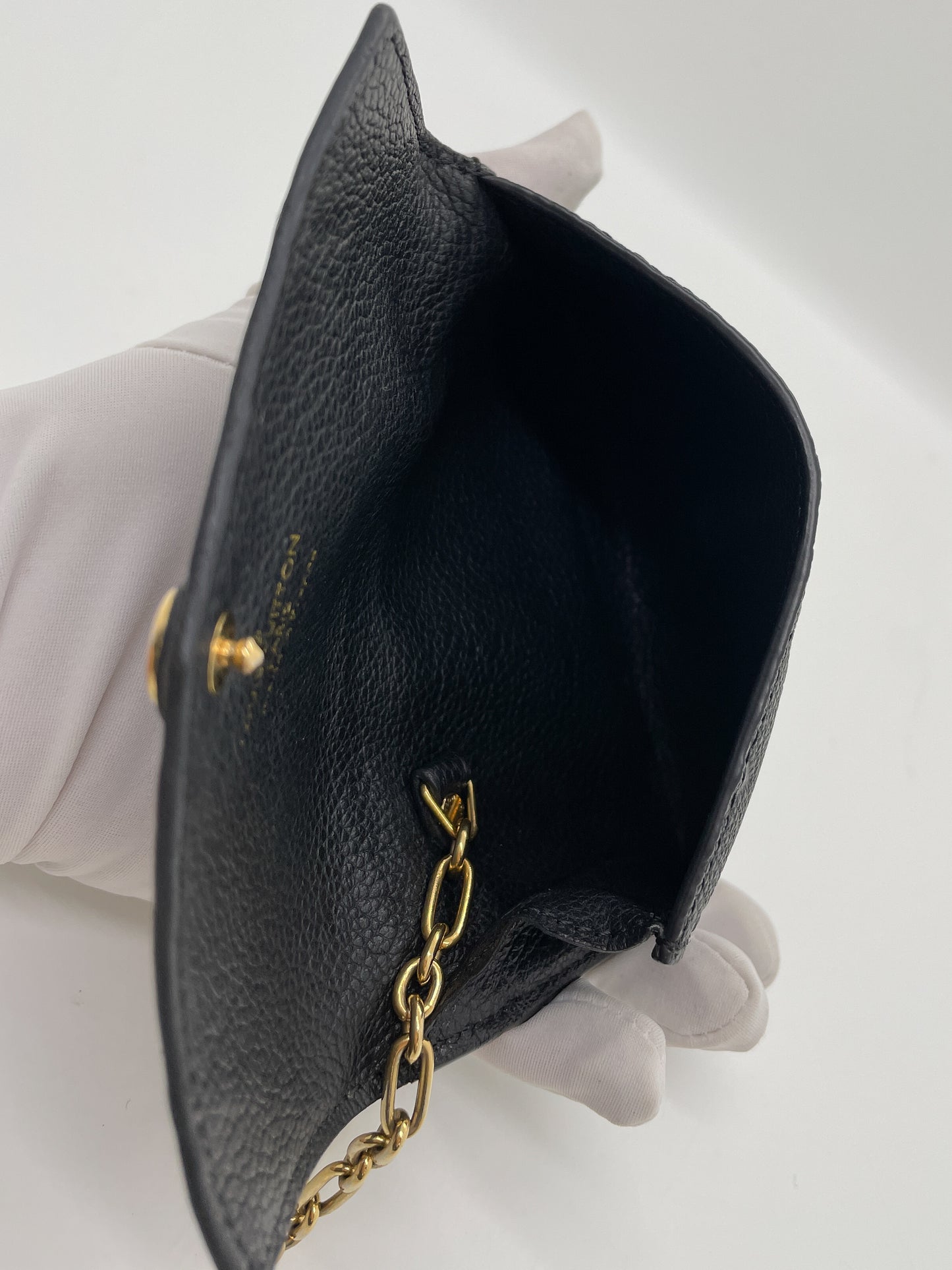 LOUIS VUITTON BLACK MONOGRAM EMPREINTE KEY POUCH / CARD HOLDER