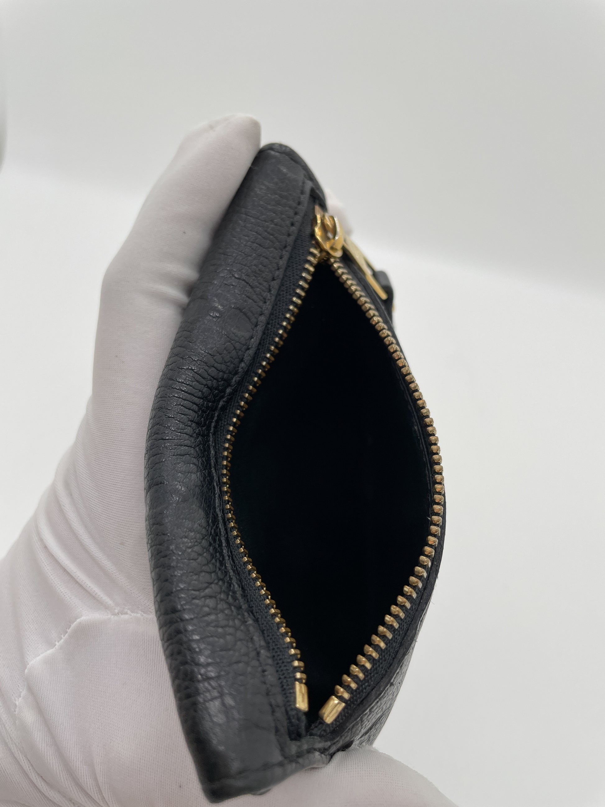 Louis Vuitton Monogram Empreinte Key Pouch M80885 Black Leather