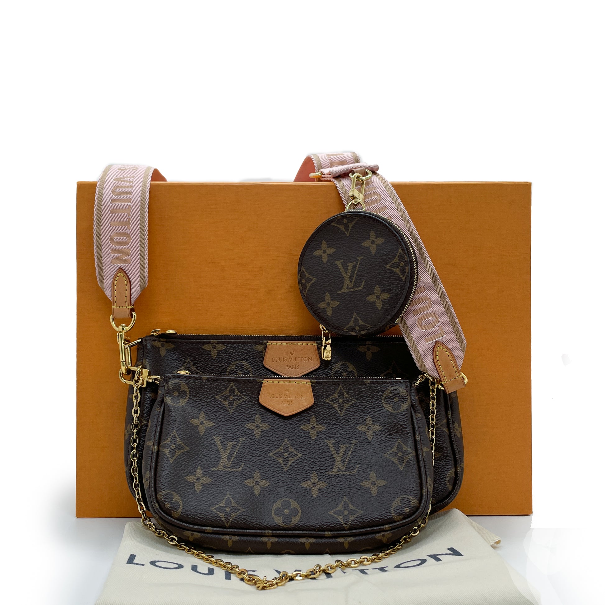 LOUIS VUITTON MULTI-POCHETTE - PINK STRAP – Bagaholic Co