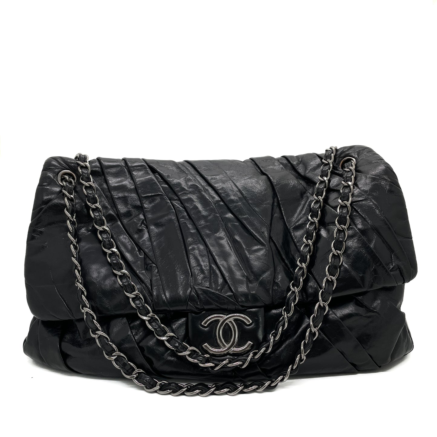 CHANEL XL FLAP IN GLAZED CALFSKIN