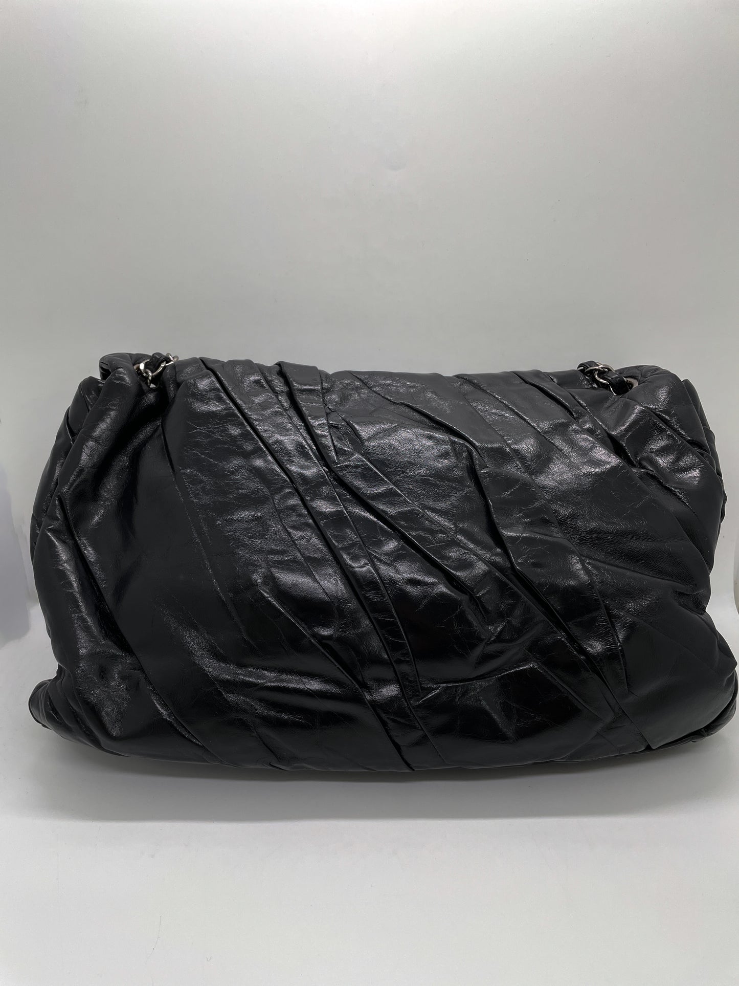 CHANEL XL FLAP IN GLAZED CALFSKIN