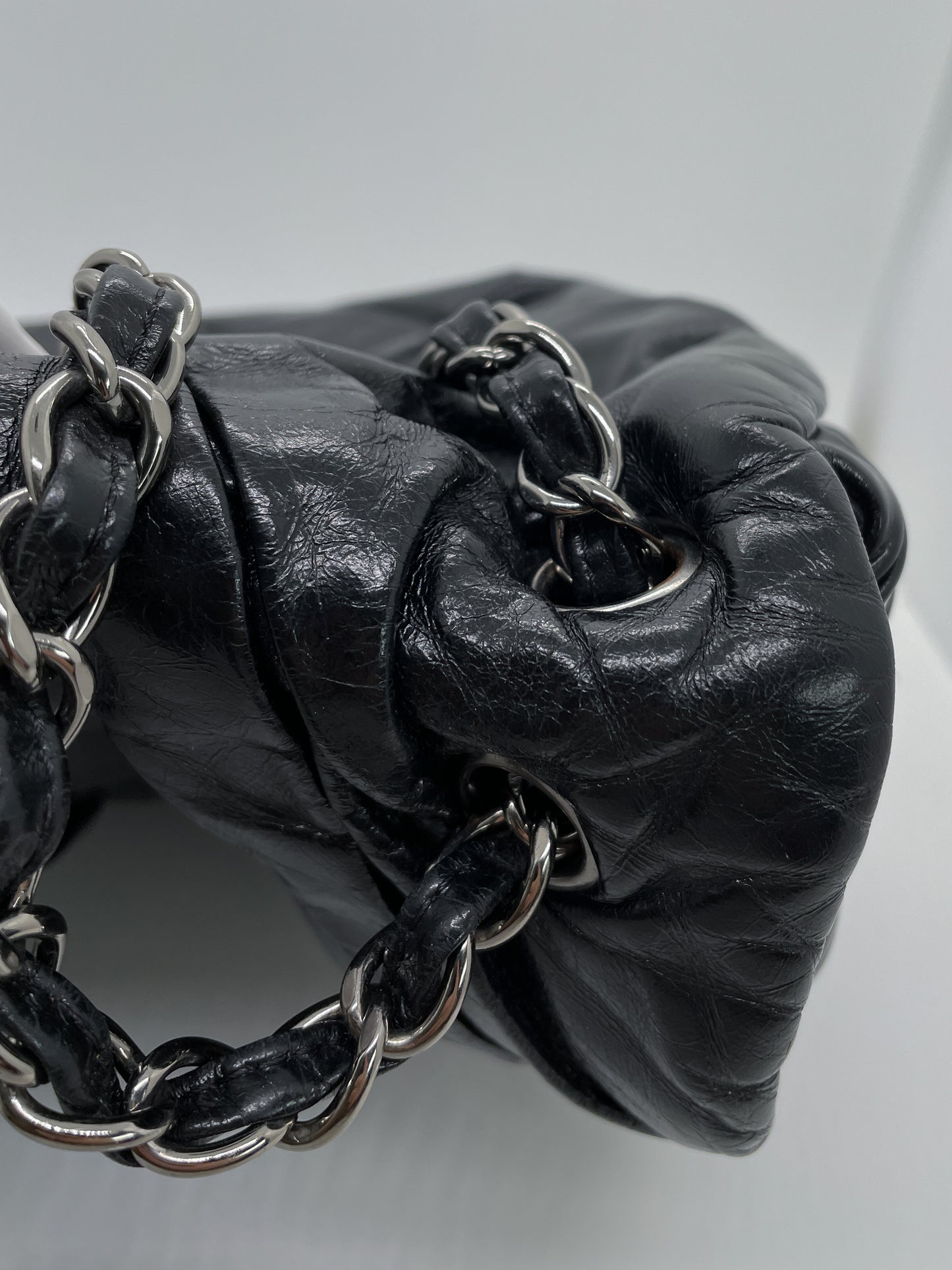 CHANEL XL FLAP IN GLAZED CALFSKIN