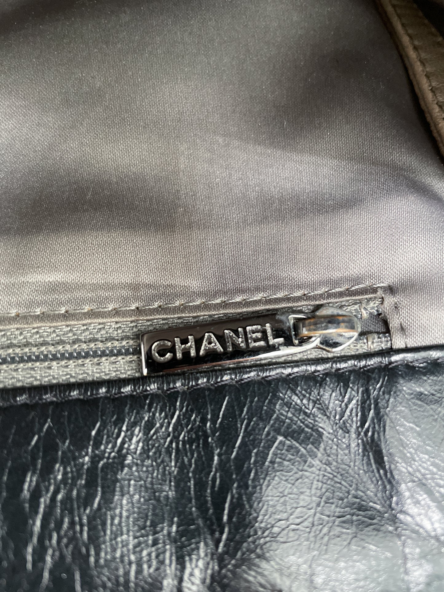 CHANEL XL FLAP IN GLAZED CALFSKIN