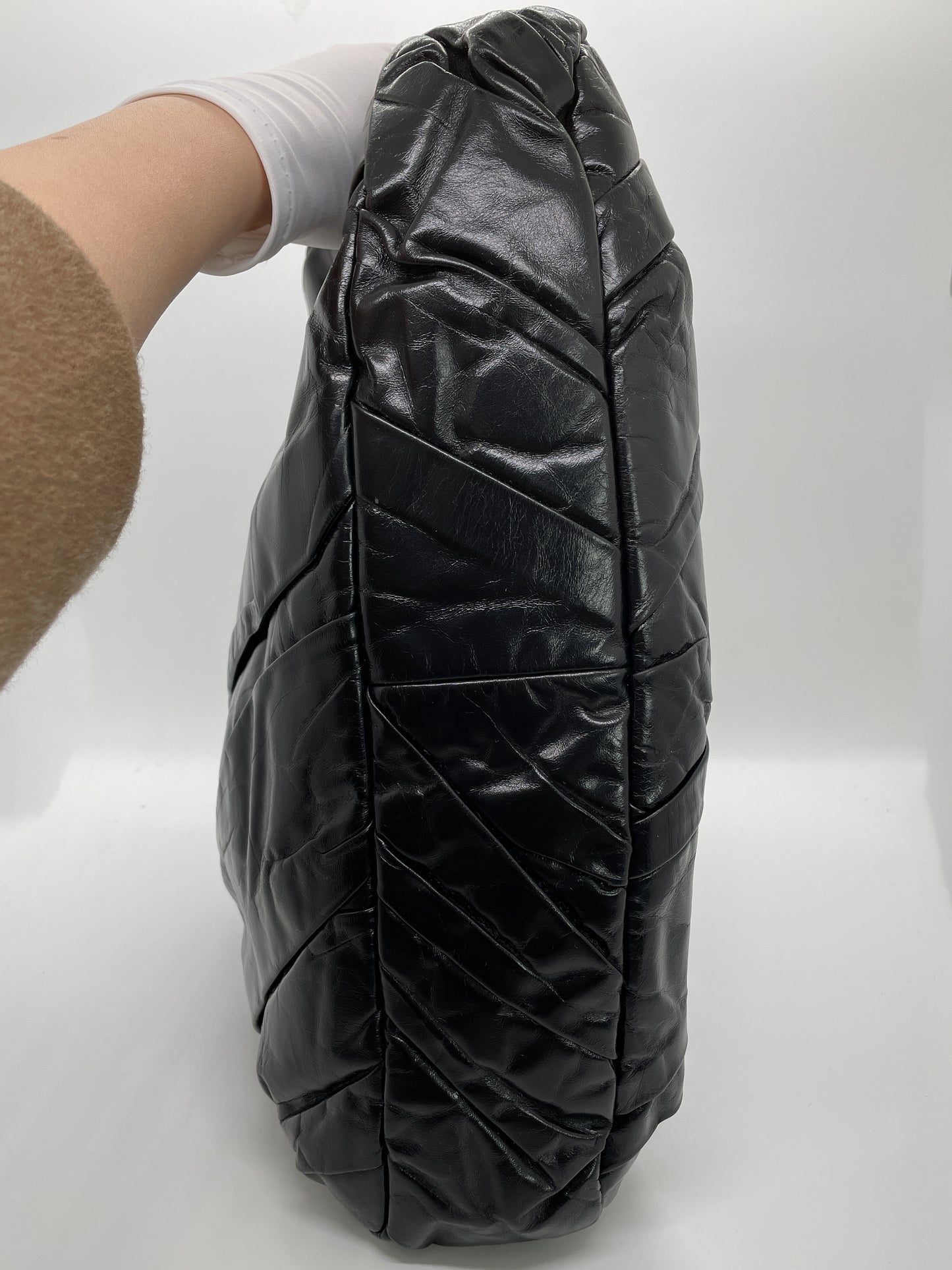 CHANEL XL FLAP IN GLAZED CALFSKIN