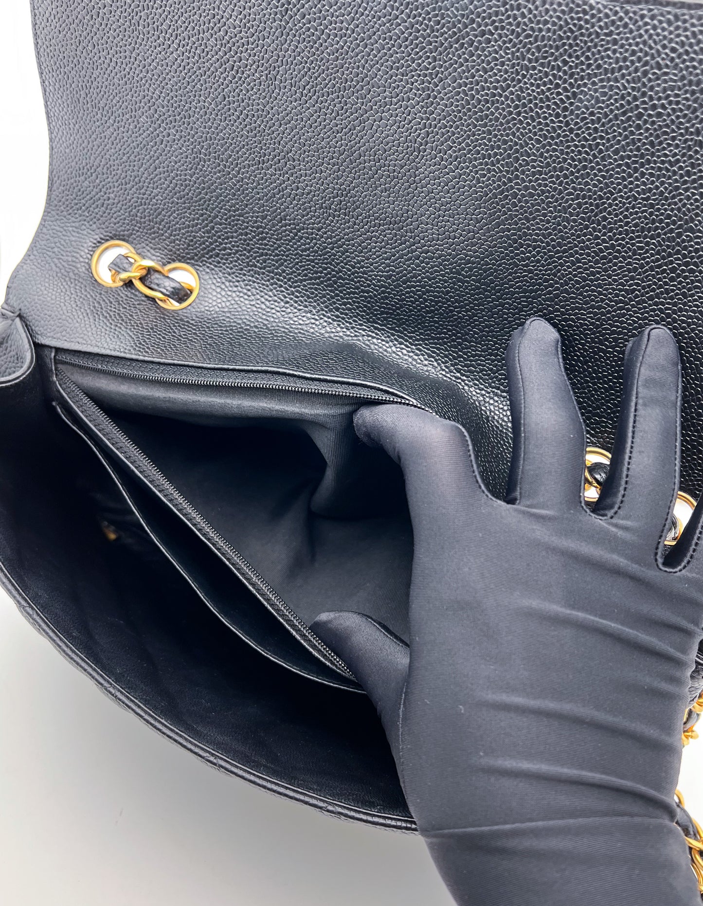 CHANEL SINGLE FLAP JUMBO WITH GOLD HARDWARE