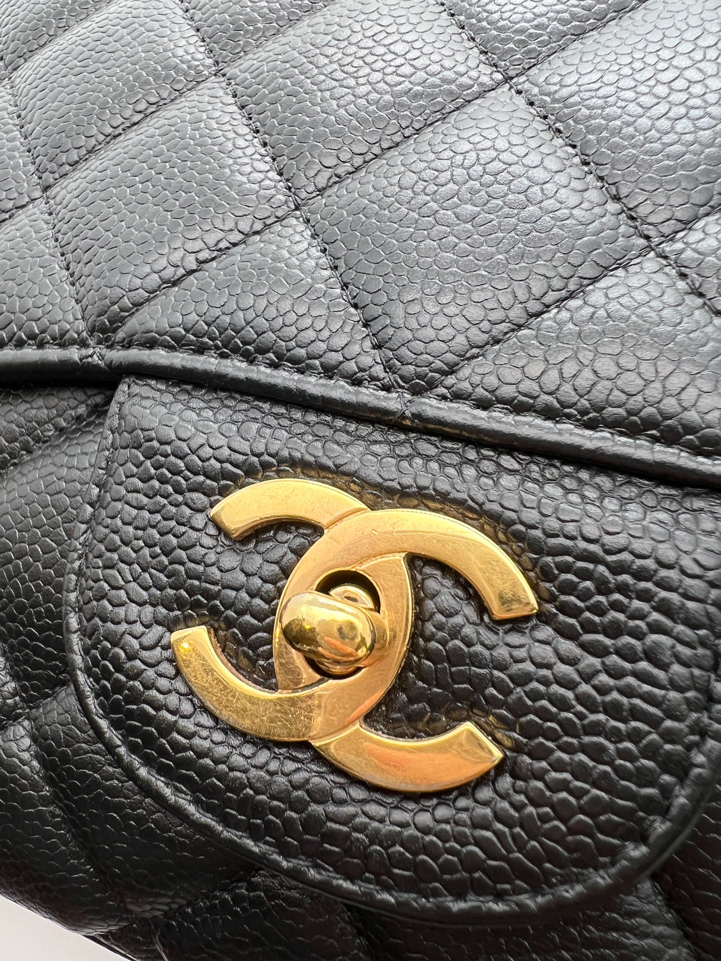 CHANEL SINGLE FLAP JUMBO WITH GOLD HARDWARE
