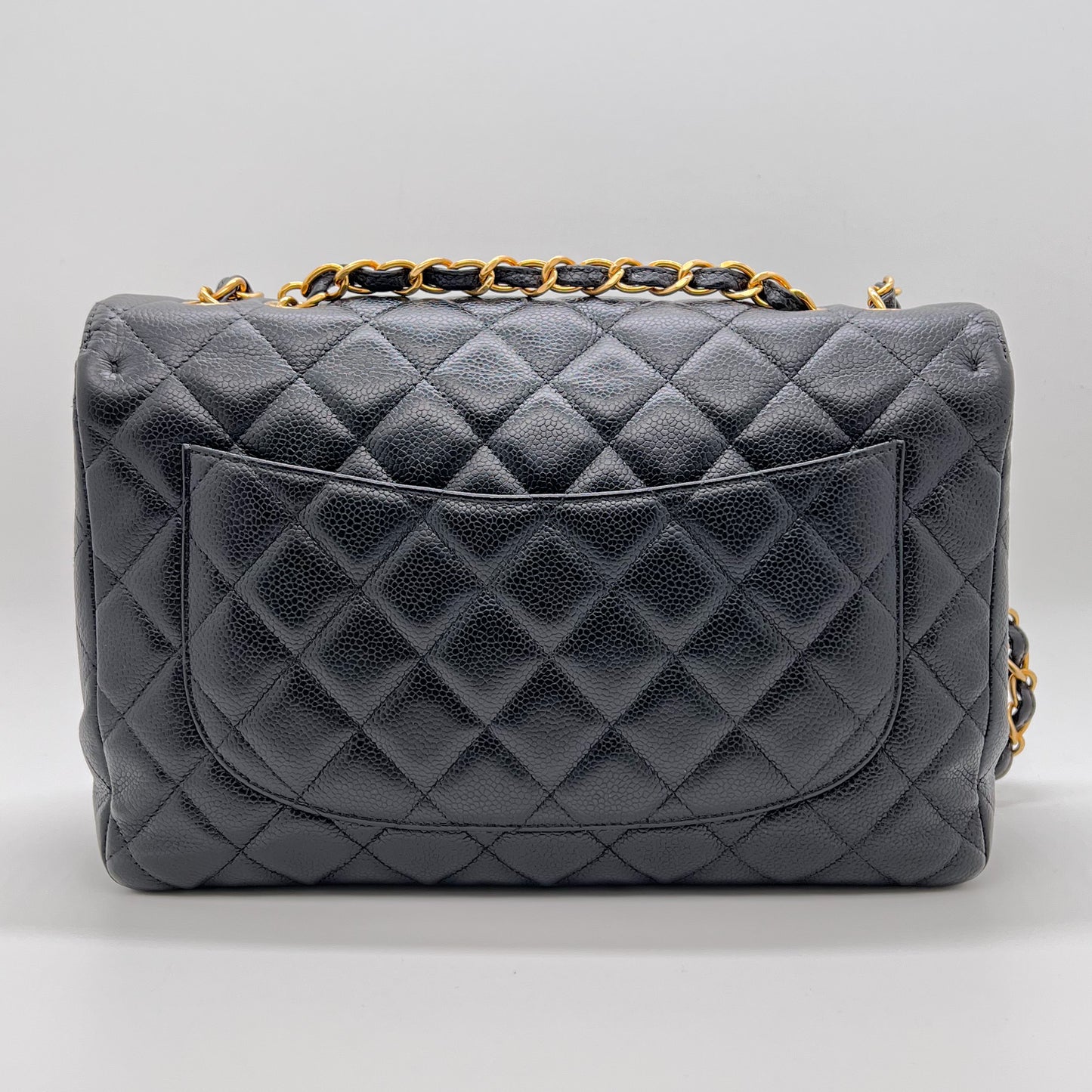 CHANEL SINGLE FLAP JUMBO WITH GOLD HARDWARE