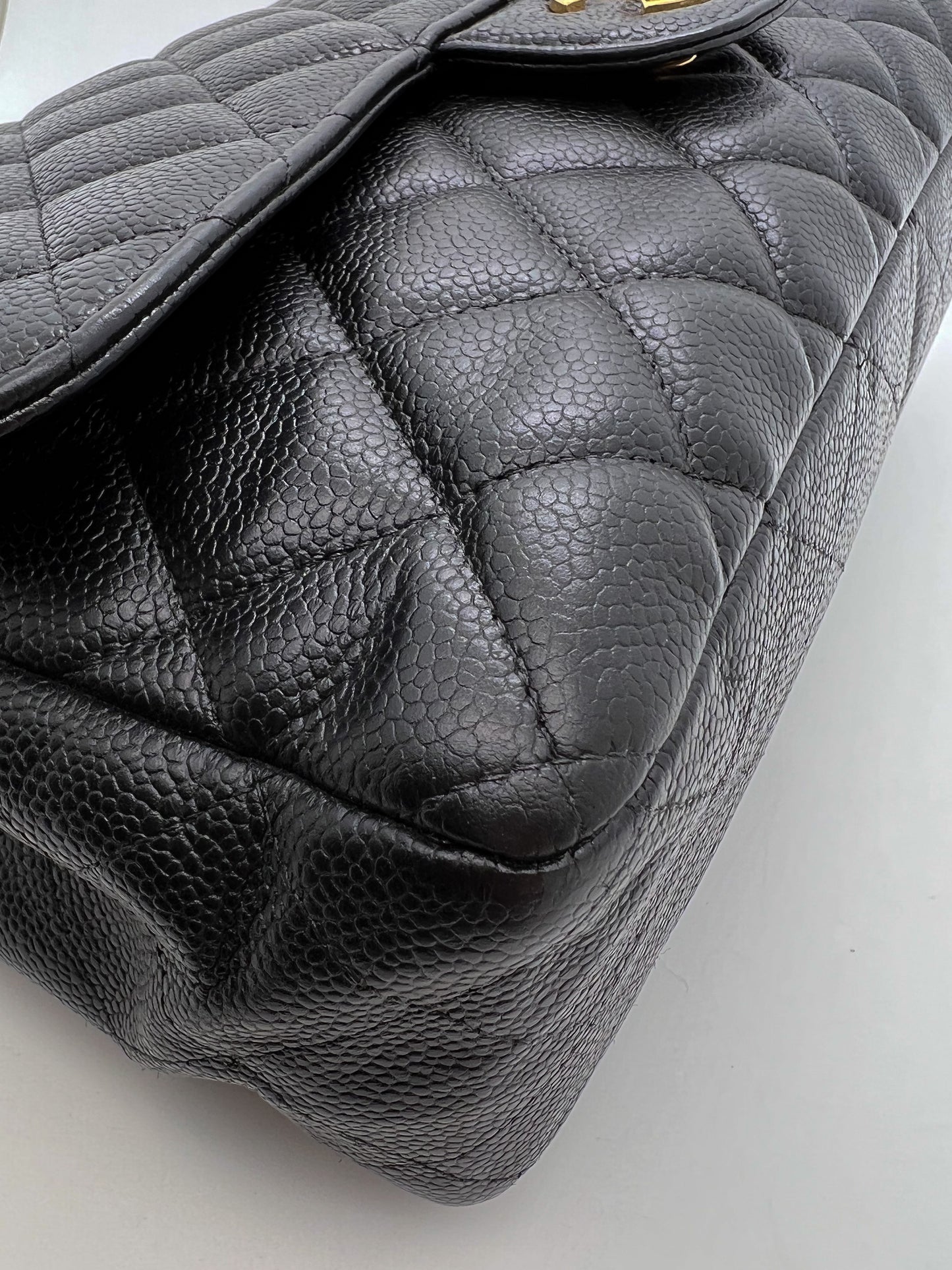 CHANEL SINGLE FLAP JUMBO WITH GOLD HARDWARE