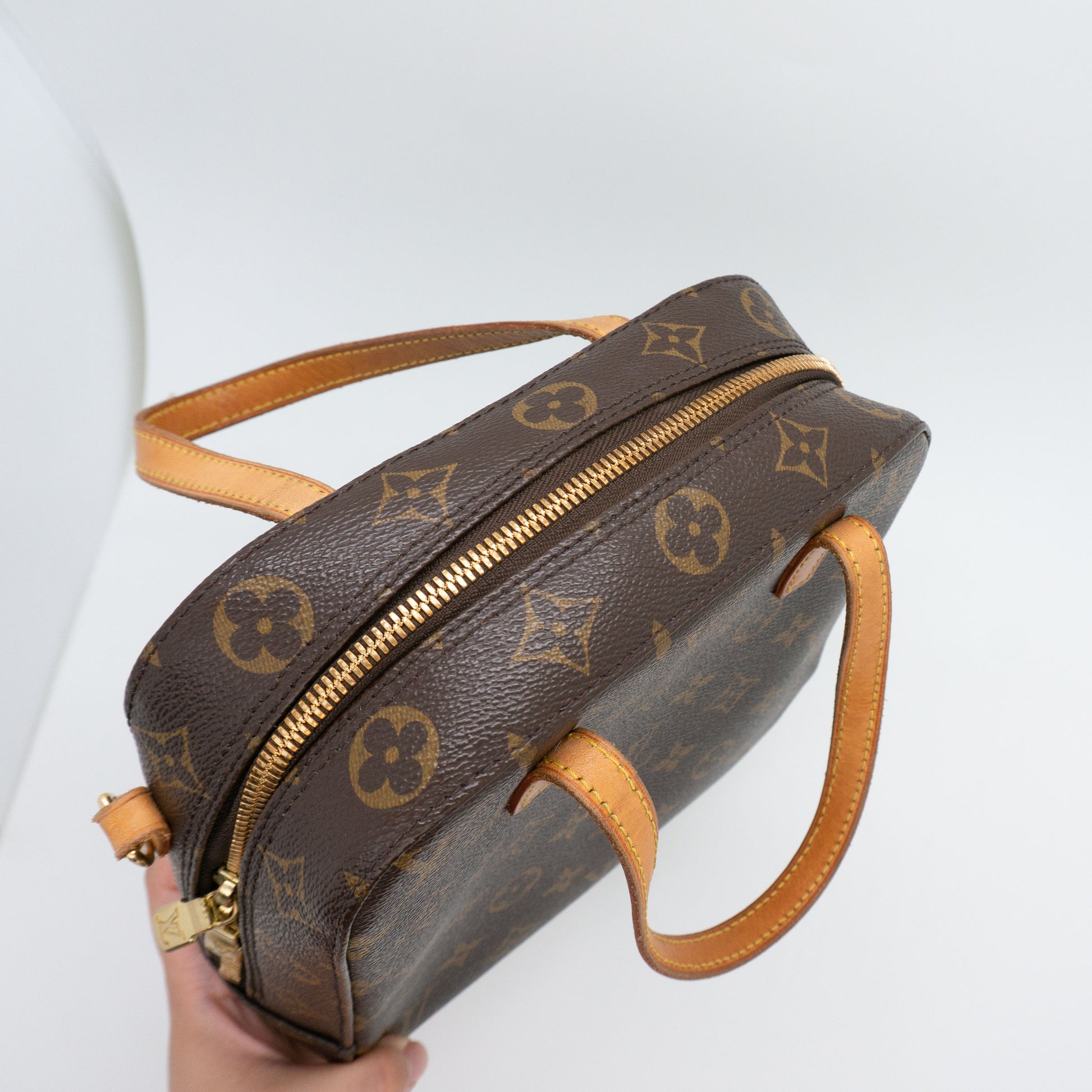 Louis Vuitton Spontini Monogram 2way 868798 Brown Coated Canvas