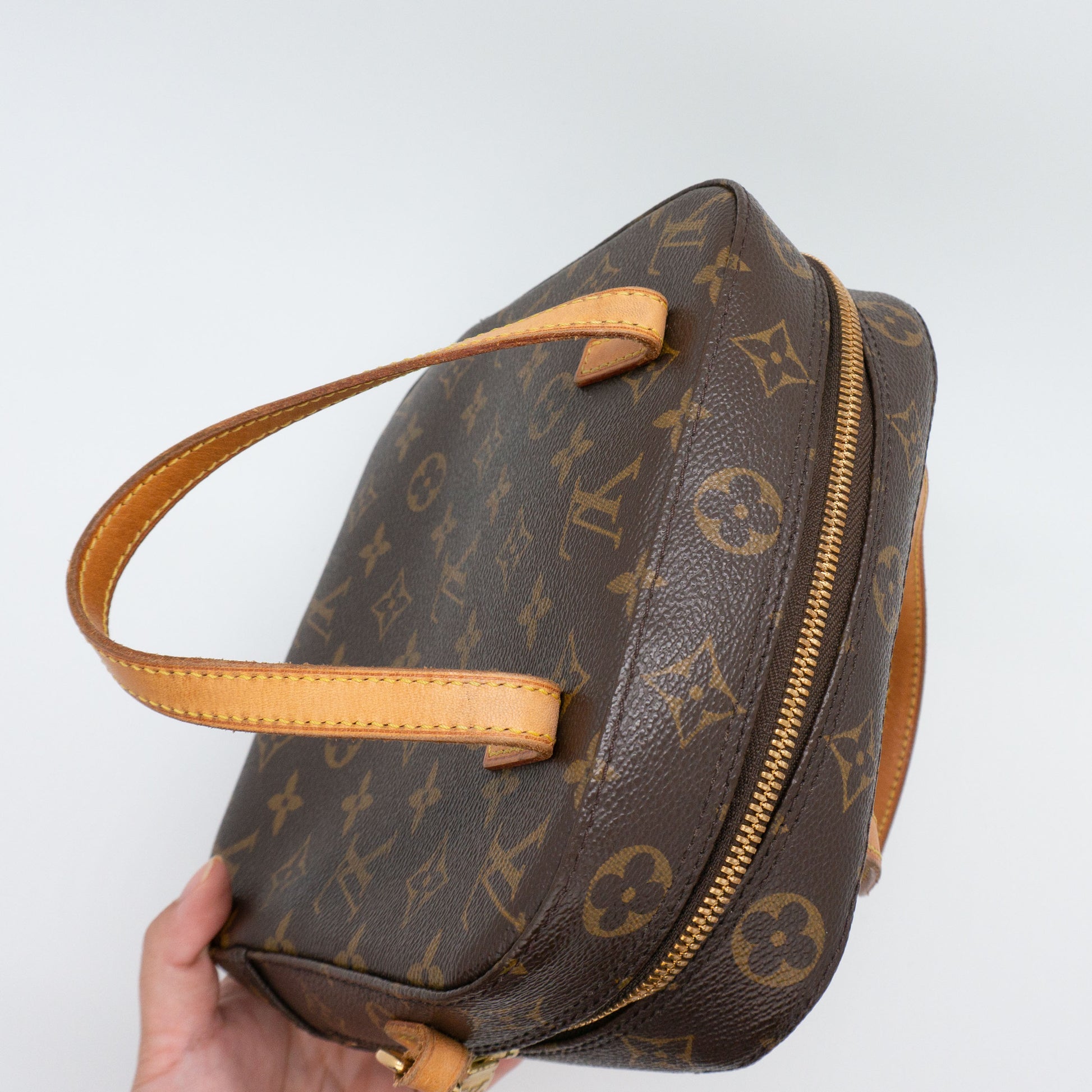 LOUIS VUITTON Spontini Monogram Canvas Shoulder Bag Brown