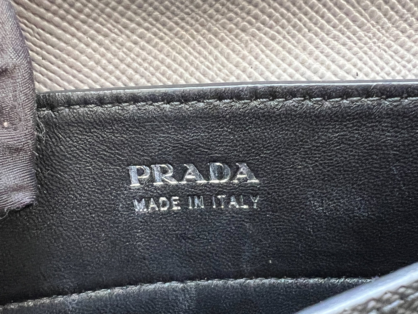 PRADA MEDIUM SAFFIANO LEATHER DOUBLE BAG - GREY