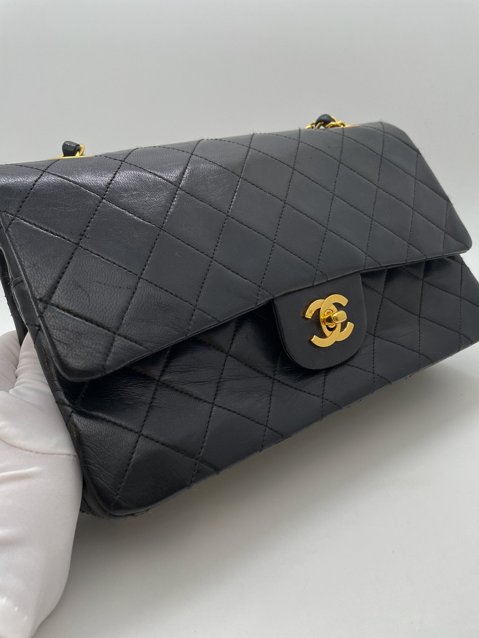 Vintage CHANEL bag, Timeless model, CIRCA 1986-1988 Black Cloth