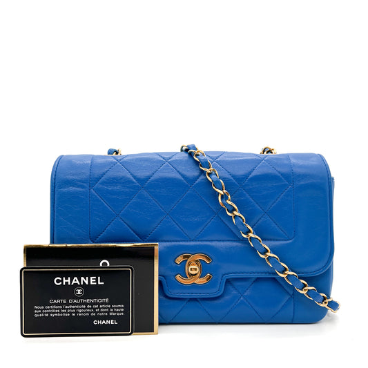 CHANEL BLUE VINTAGE FLAP BAG