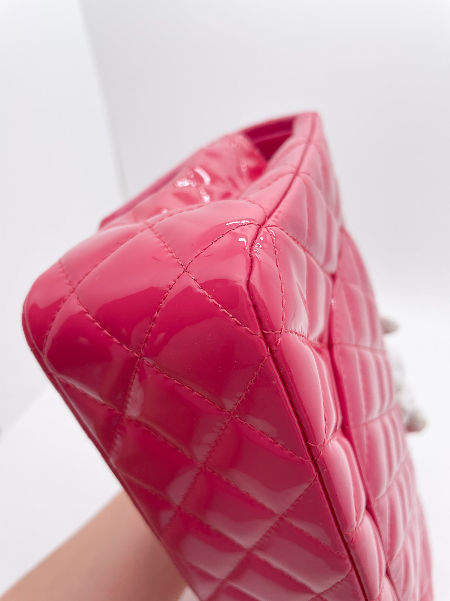 CHANEL CLASSIC FLAP PINK PATENT LEATHER